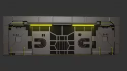 Sci-Fi Door Low-poly 3D model