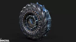 Sci Fi Wheel Car Low-poly 3D model
