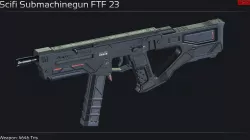 Scifi Submachinegun FTF 23 Low-poly 3D model