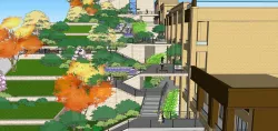 Sketchup 181 - Complex Building residential A hill 3D model