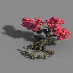Small bamboo peak - bamboo trees 01 3D model