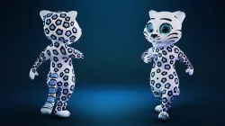 Snow leopard Irbis Low-poly 3D model