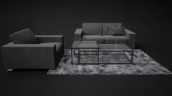 Sofa Set - Home and Office Furniture 01 3D model
