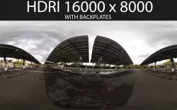 Solar Parking Lot HDRI hdr environment with backplates 3D model