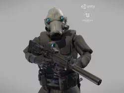 Special forces skifi soldier  Low-poly 3D model