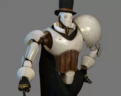 Steampunk Robot Low-poly 3D model