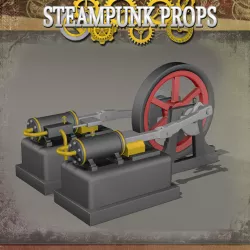 Steampunk Steam Engine 3D model