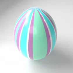 Striped Easter Egg 2 3D model