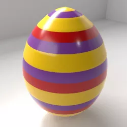 Striped Easter Egg 3D model