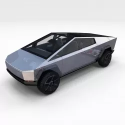 Tesla Cybertruck with chassis and interior 3D model