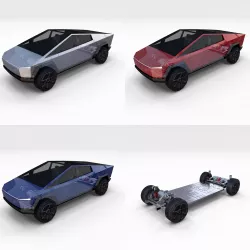 Tesla Cybertruck with Chassis Pack 3D model