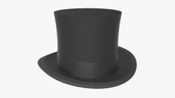 Top hat black  3D model