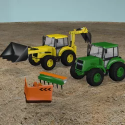 Tractor and Backhoe 3D model