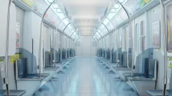train interior made in blender 3D model