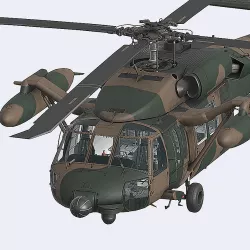 UH60 JA Black Hawk Low-poly 3D model