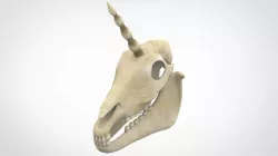 Unicorn Skull Low-poly 3D model