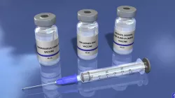 Vaccine Syringe and Vial with Editable Text 3D model