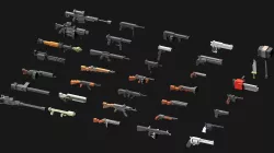 Voxel Weapons Mega Pack Low-poly 3D model