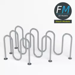 Wave bicycle racks 3D model