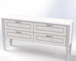 White classic chest of drawers 3D model