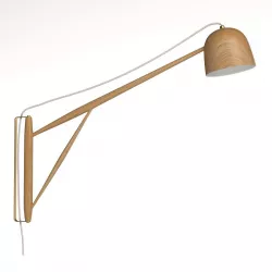 White Oak Crane Wall Swing Lamp 3D model