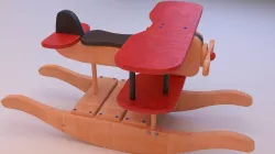 Wooden Rocking Airplane 3D model