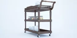 Wooden Serving Trolley  3D model