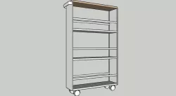 Yamazaki Rolling Storage Cart Low-poly 3D model