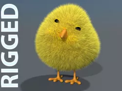 3D Chick - rigged 3D model