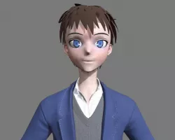 3D Manga boy model 3D model