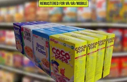 4 Assorted cereal boxes   Remastered for VR AR and Mobile Low-poly 3D model