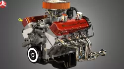  572 Engine - V8 Vintage Muscle Car Engine 3D model