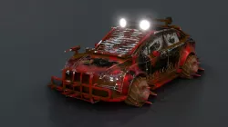 Affekta A212 Apocalyptic Cyberpunk Zombie killer car lowpoly PBR Low-poly 3D model