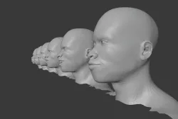 Afro male Heads Collection 3D model