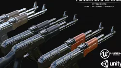 AK-47 PBR Low-poly 3D model