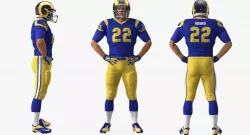 American Football Player Los Angeles Rams Fur Rigged 3D model