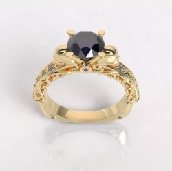 Anillo compromiso con piedras     Engagement ring with stones 3D model