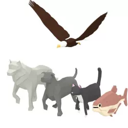 Animal Pack Animated Low-poly 3D model