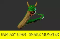 Animated Low Poly PBR Snake 3D model