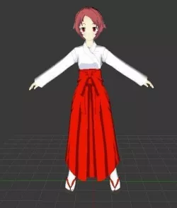 Anime Miko Girl 3D model