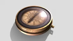 Antique Compass Low-poly 3D model
