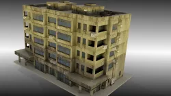 Apartment block dirty Low-poly 3D model