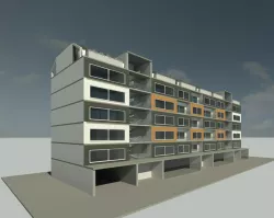 Apartment building project 3D model