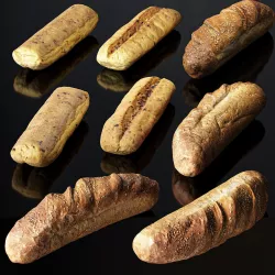 Bakery Products Set Low-poly 3D model