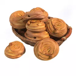 Basket with bread rolls 3D model