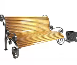 Bench and urn 3D model