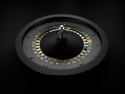 Black Casino Roulette Wheel with a blue ball 3D model