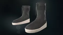 Black Ski Lounge Boots Low-poly 3D model