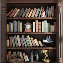 Bookcase diorama 3D model