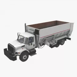Box Mixer Truck International 7400 Low-poly 3D model